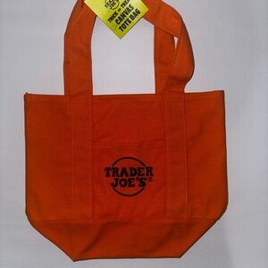 Trader Joe's Orange Canvas Tote Bag